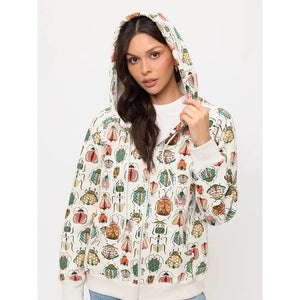 ZIP UP HOODIE | COLOURFUL BUGS-Jackets & Sweaters-SM WARDROBE-SMALL-Coriander