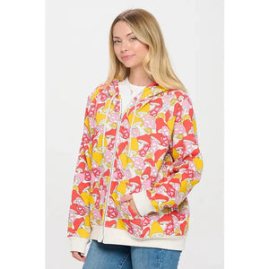 ZIP UP HOODIE | COLOURFUL WILD MUSHROOM-Jackets & Sweaters-SM WARDROBE-Coriander