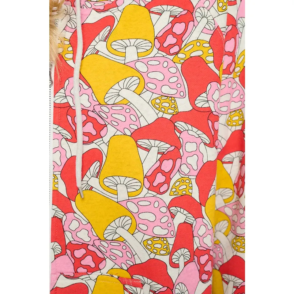 ZIP UP HOODIE | COLOURFUL WILD MUSHROOM-Jackets & Sweaters-SM WARDROBE-Coriander