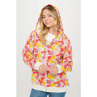 ZIP UP HOODIE | COLOURFUL WILD MUSHROOM-Jackets & Sweaters-SM WARDROBE-SMALL-Coriander