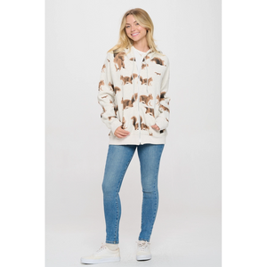 ZIP UP HOODIE | SQUIRRELS ALL OVER-Uncategorised-SM WARDROBE-Coriander
