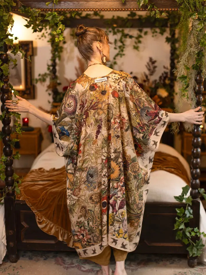 GODDESS DUSTER KIMONO | GOLDEN HOUR FLORAL PRINT-Jackets & Sweaters-MARKET OF STARS-Coriander