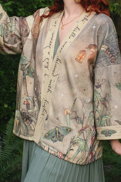 FLEECE COTTAGE CARDIGAN KIMONO JACKET | LOVELIGHT-Jackets & Sweaters-MARKET OF STARS-Coriander