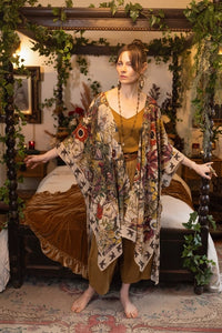 GODDESS DUSTER KIMONO | GOLDEN HOUR FLORAL PRINT-Jackets & Sweaters-MARKET OF STARS-Coriander
