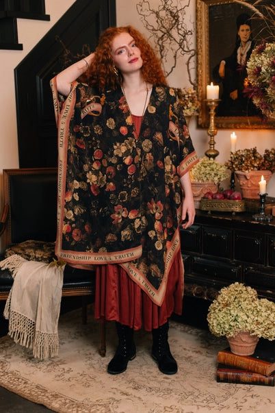 GODDESS STARDUSTER KIMONO | HEART of GOLD with SACRED HEART-Jackets & Sweaters-MARKET OF STARS-Coriander