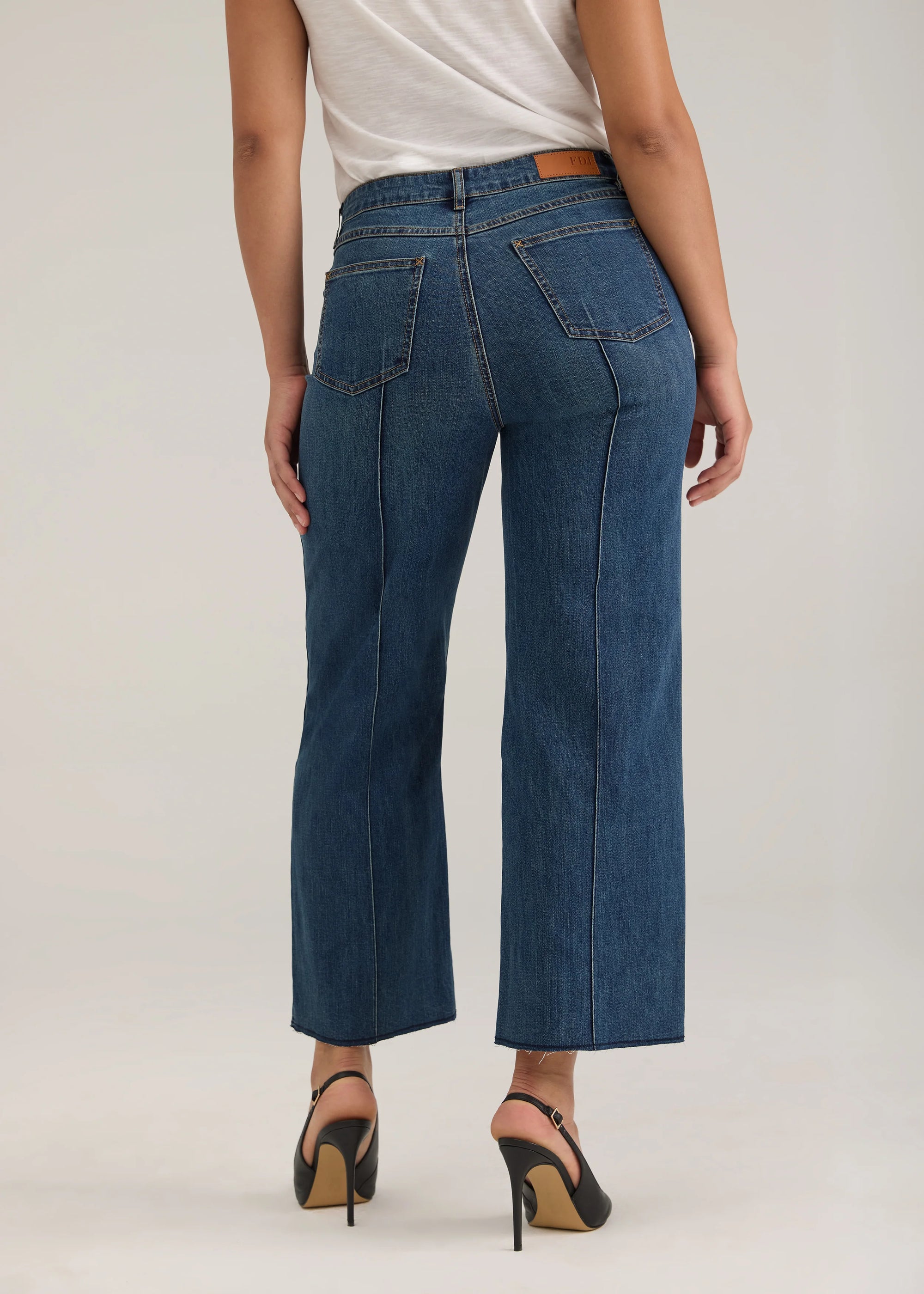 WOMEN'S DENIM | OLIVIA WIDE ANKLE: DARK WASH-Denim-FRENCH DRESSING JEANS-Coriander