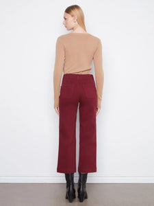 CROPPED WIDE LEG PANTS | MERLOT-Denim-CHARLIE B-Coriander