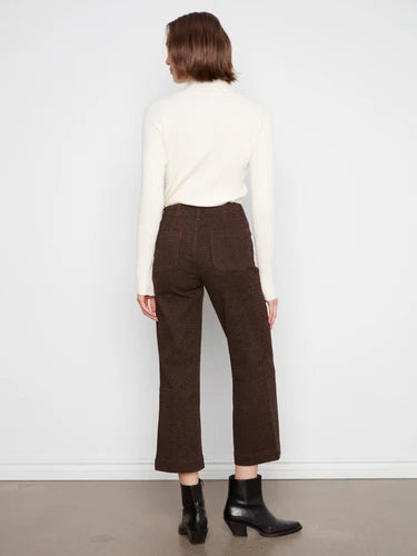 CROPPED WIDE LEG PANTS | TWILL: LEOPARD