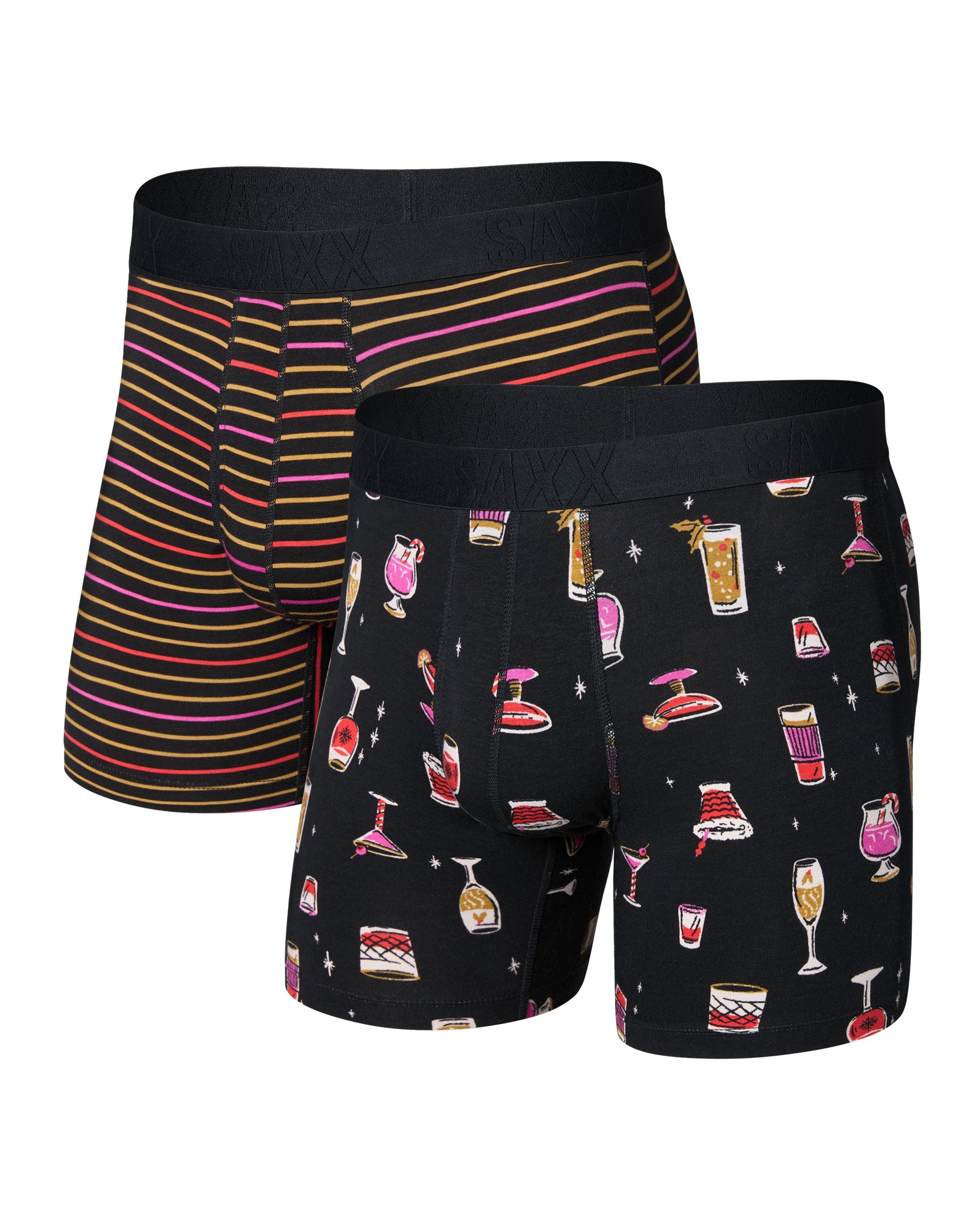 DROPTEMP BOXER BRIEF 2-PACK | JINGLE JUICE/JINGLE STRIPE-Intimates-SAXX-SMALL-JINGLE JUICE-J.STRIP-Coriander