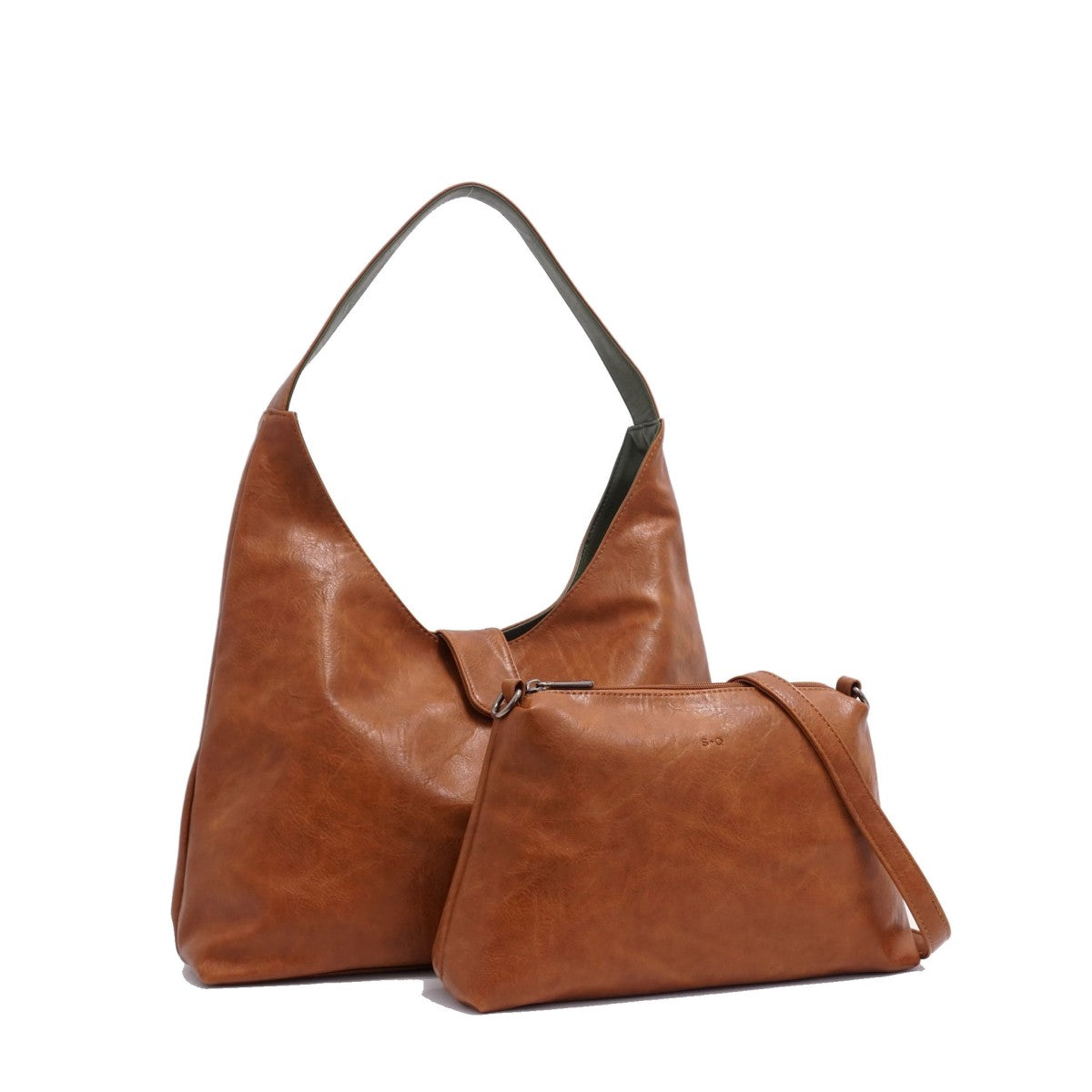 VEGAN 2N1 REVERSIBLE HOBO | CHARLENE-Bags & Wallets-S-Q-Coriander