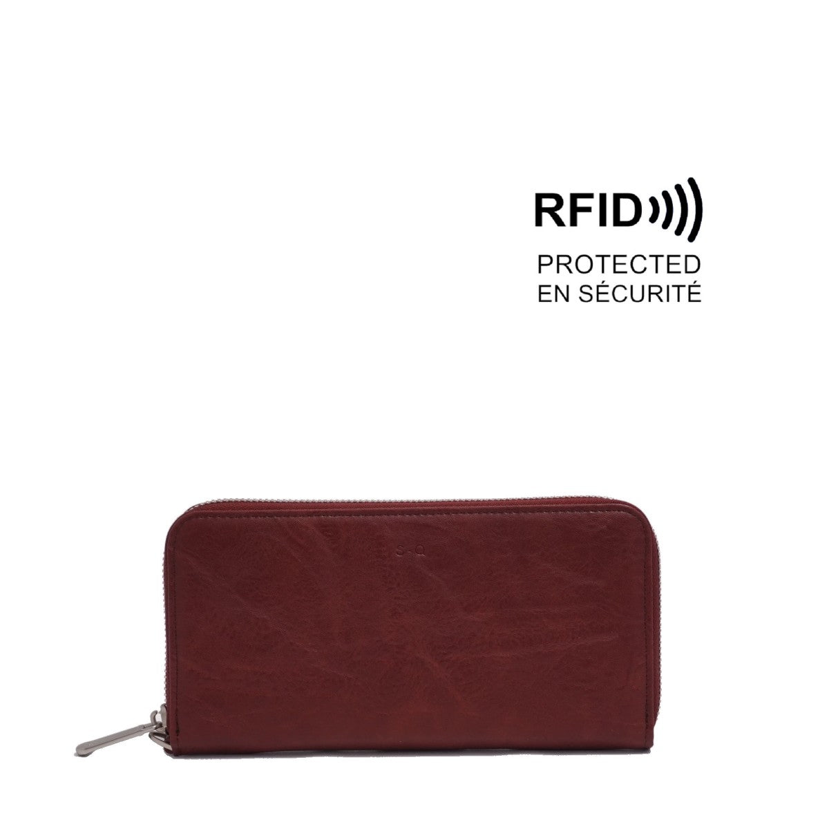 VEGAN WALLET | TREENA ZIP-AROUND-Bags & Wallets-S-Q-BURGUNDY-Coriander