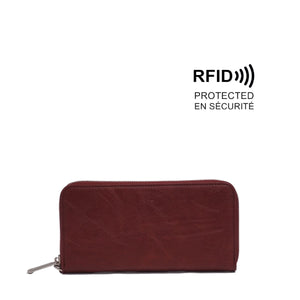VEGAN WALLET | TREENA ZIP-AROUND-Bags & Wallets-S-Q-BURGUNDY-Coriander