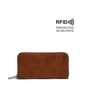 VEGAN WALLET | TREENA ZIP-AROUND-Bags & Wallets-S-Q-CAMEL-Coriander