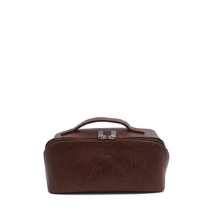 VEGAN TRAVEL TOILETRY CASE | GINETTE-Bags & Wallets-S-Q-BROWN-Coriander