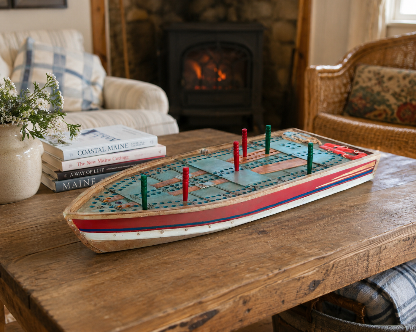 CRIBBAGE BOARD | TIN BOAT-Uncategorised-OUTSIDE INSIDE GIFTS-Coriander