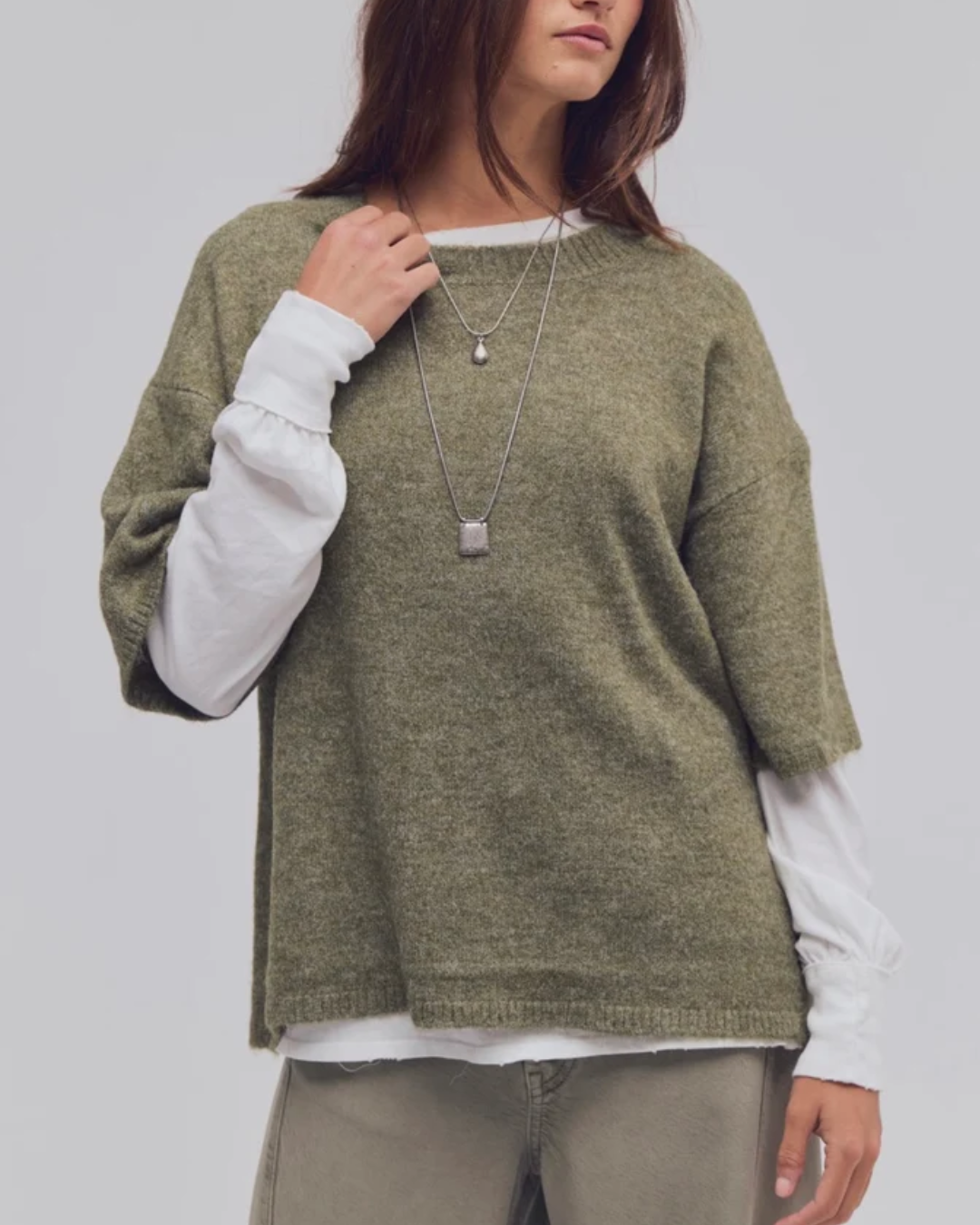 SWEATER TEE | MARGOT-Jackets & Sweaters-FREE PEOPLE-SMALL-KALMATA MELANGE-Coriander
