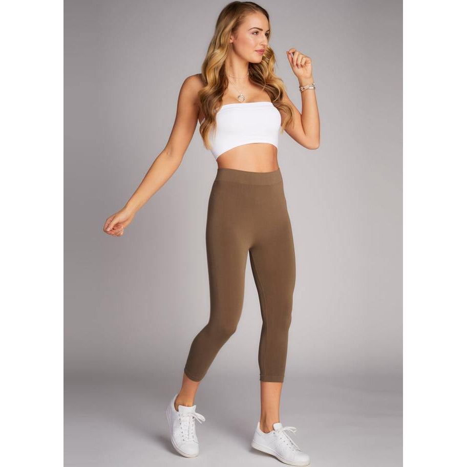 3/4 BAMBOO LEGGING-Basic-CEST MOI-ONE SIZE-Khaki-Coriander