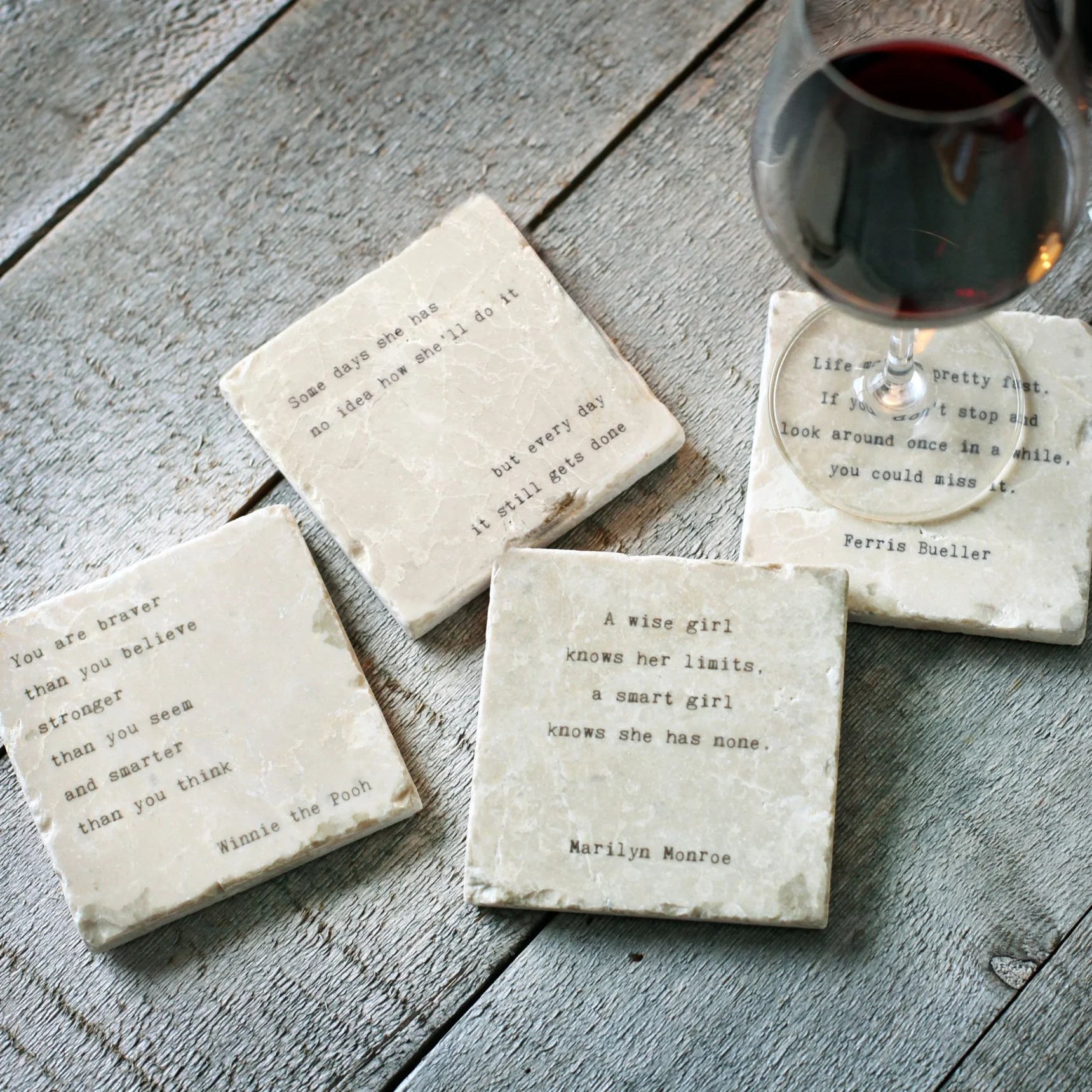 A WISE GIRL MARBLE COASTER-Coasters-CEDAR MOUNTAIN-Coriander