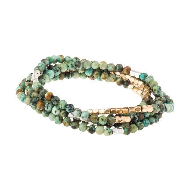 AFRICAN TURQUOISE STONE OF TRANSFORMATION WRAP BRACELET-Bracelet-SCOUT-Coriander