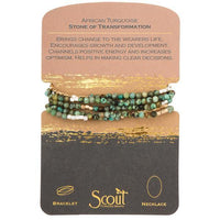 AFRICAN TURQUOISE STONE OF TRANSFORMATION WRAP BRACELET-Bracelet-SCOUT-Coriander