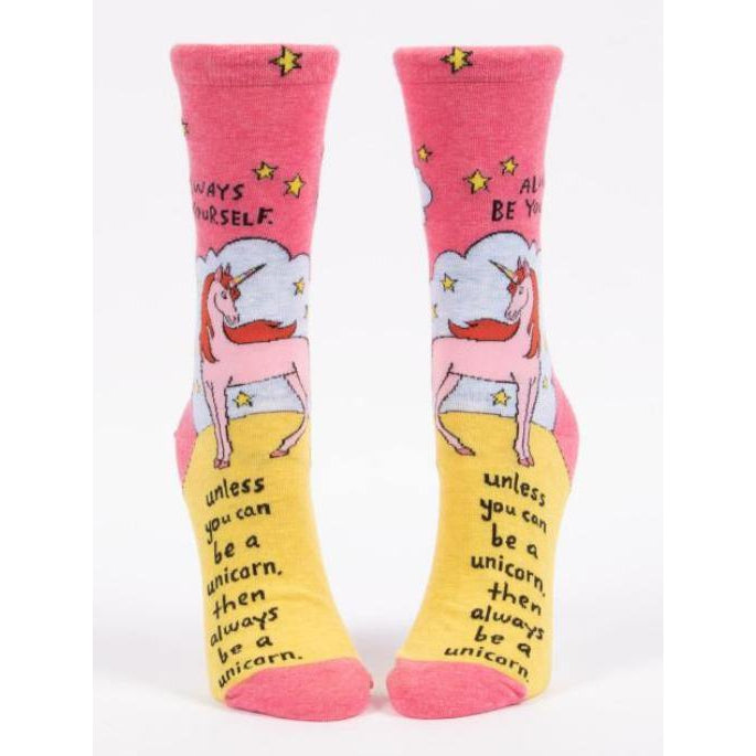 ALWAYS BE A UNICORN WOMEN'S SOCK-Socks & Footwear-BLUE Q-Coriander