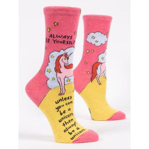 ALWAYS BE A UNICORN WOMEN'S SOCK-Socks & Footwear-BLUE Q-Coriander