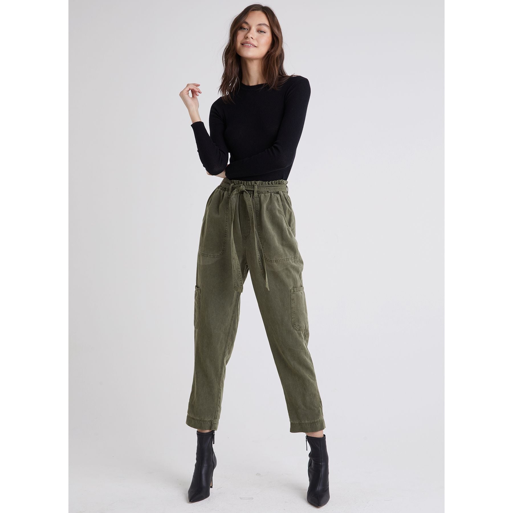 BIANCA HIGH-WAIST TROUSERS-Bottoms-BELLA DAHL-Coriander