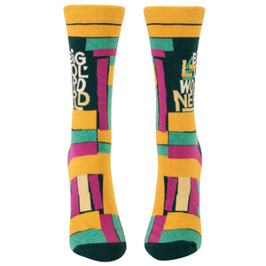 BIG OL' WORD NERD WOMEN'S CREW SOCKS-Socks-BLUE Q-Coriander