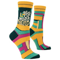 BIG OL' WORD NERD WOMEN'S CREW SOCKS-Socks-BLUE Q-Coriander