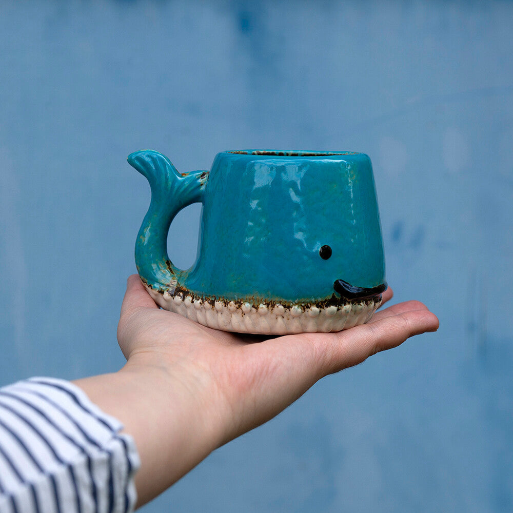 BLUE WHALE MUG-Uncategorised-INDABA TRADING-Coriander