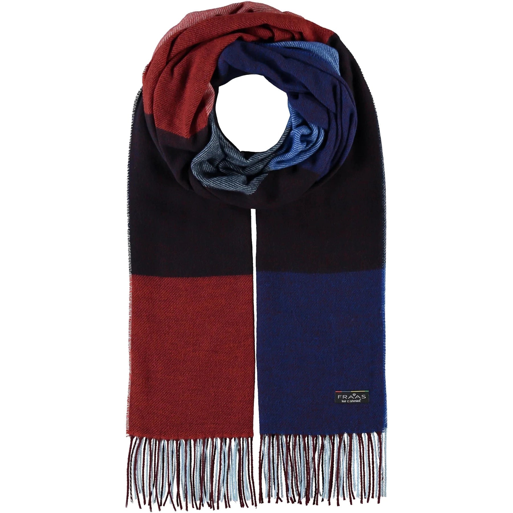 BOX CHECK OVERSIZED SCARF-Scarf-V. FRAAS-ROYAL BLUE-Coriander