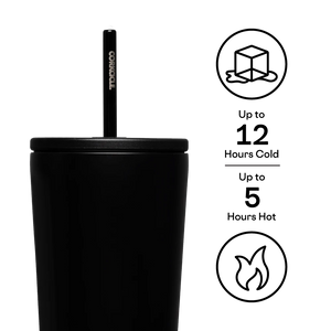 COLD CUP INSULATED TUMBLER WITH STRAW MATTE BLACK 24 OZ-Travel Mug-CORKCICLE-Coriander