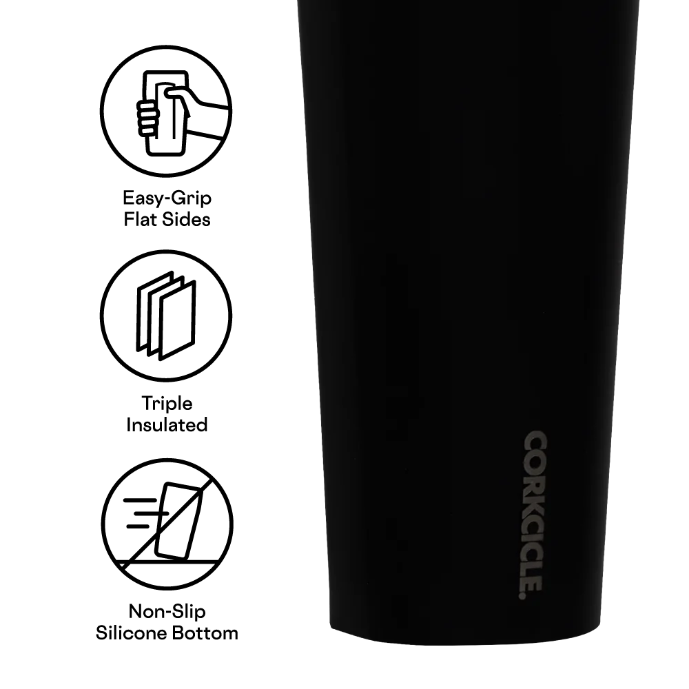 COLD CUP INSULATED TUMBLER WITH STRAW MATTE BLACK 24 OZ-Travel Mug-CORKCICLE-Coriander