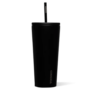 COLD CUP INSULATED TUMBLER WITH STRAW MATTE BLACK 24 OZ-Travel Mug-CORKCICLE-Coriander