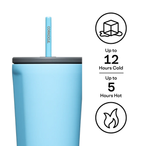 COLD CUP INSULATED TUMBLER WITH STRAW SANTORINI 24 OZ-Travel Mug-CORKCICLE-Coriander