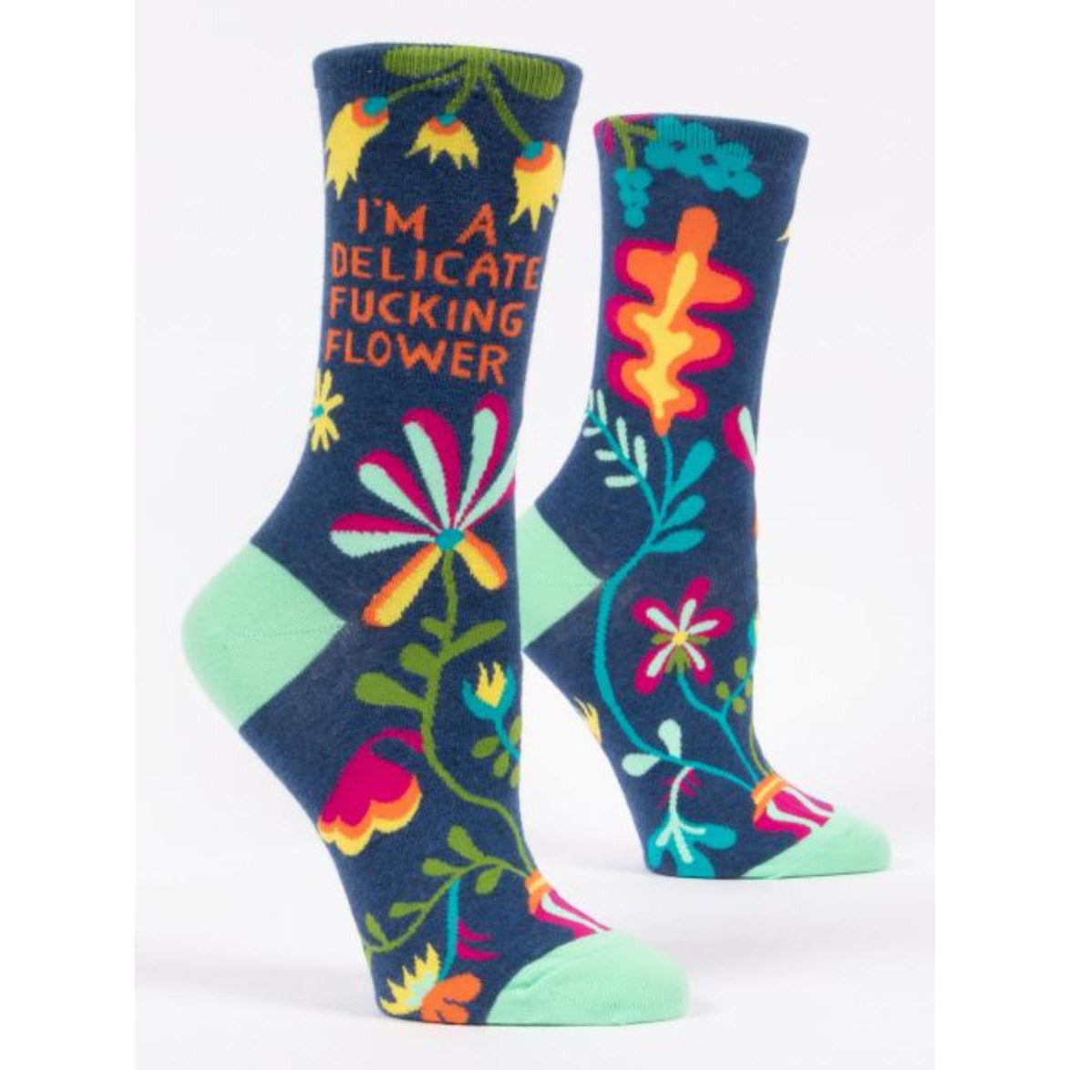 DELICATE F*CKING FLOWER SOCKS-Socks-BLUE Q-Coriander