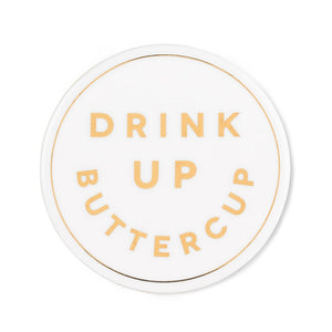 DRINK UP BUTTERCUP COASTER-Coasters-ABBOTT-Coriander