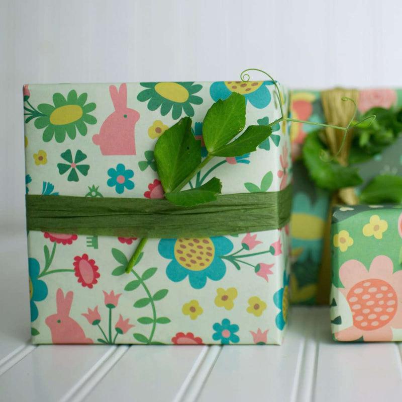 ENCHANTED GARDEN WRAPPING PAPER-Books & Stationery-WRAPPILY-Coriander
