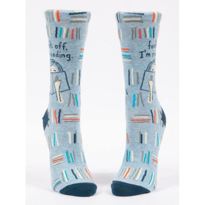 F*CK OFF, I'M READING WOMEN'S SOCK-Socks & Footwear-BLUE Q-Coriander