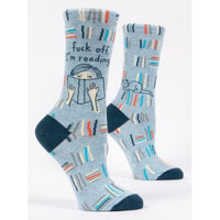 F*CK OFF, I'M READING WOMEN'S SOCK-Socks & Footwear-BLUE Q-Coriander