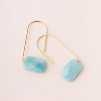 FLOATING STONE EARRINGS-Earrings-SCOUT-AMOZONITE-GOLD-Coriander