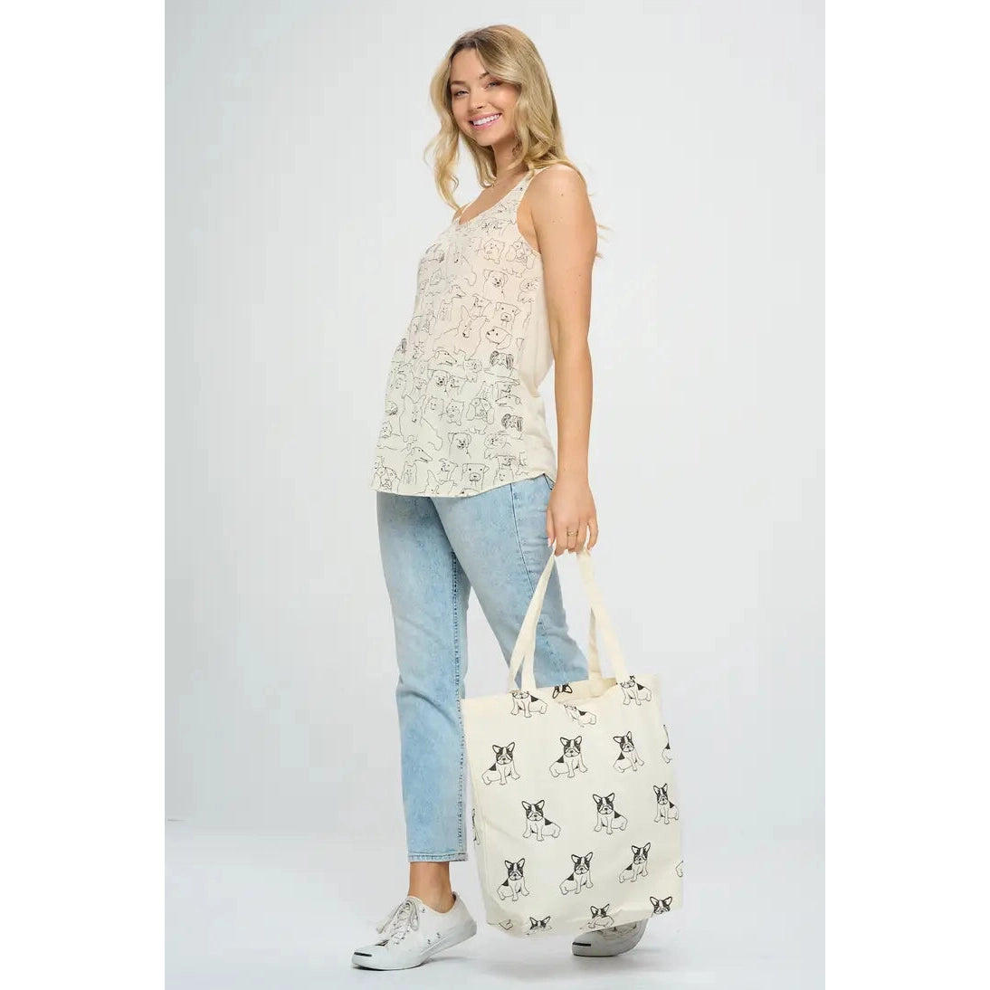 FRENCHIE TOTE-Tote bag-SM WARDROBE-Coriander