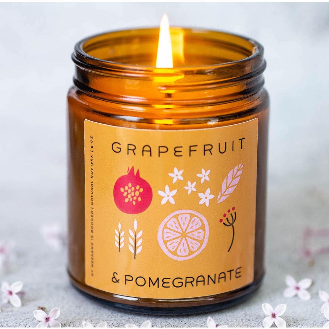GRAPEFRUIT & POMEGRANATE SOY CANDLE-Candle-MY WEEKEND IS BOOKED-Coriander