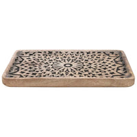 HAND-CARVED MANGO WOOD TRAY-Home Decor-CREATIVE COOP-Coriander