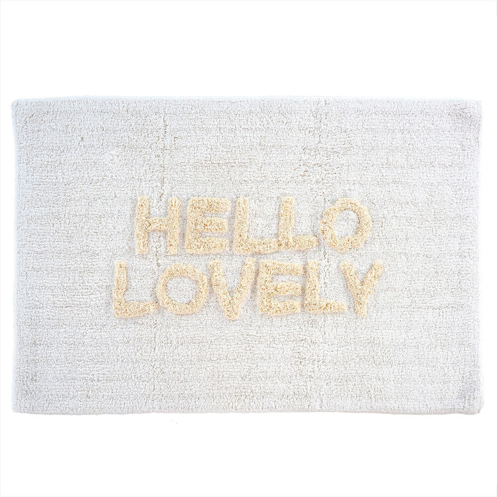 HELLO LOVELY BATH MAT-Living Spaces-INDABA TRADING-Coriander