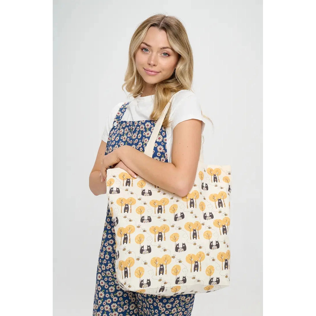 HONEY BEE & BEAR TOTE-Tote bag-SM WARDROBE-Coriander