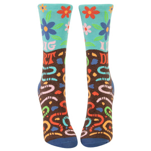 I DIG DIRT WOMEN'S CREW SOCKS-Socks & Footwear-BLUE Q-Coriander