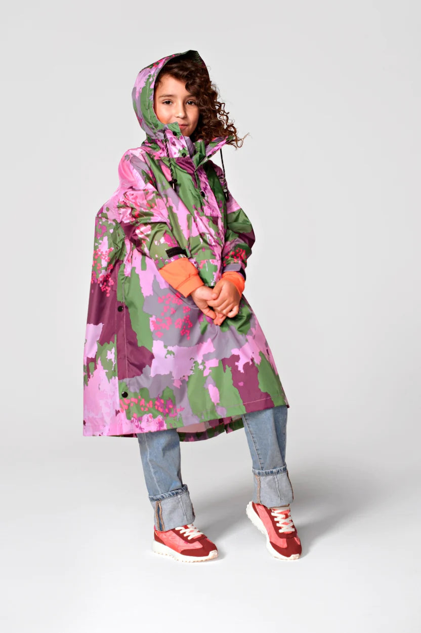 KIDS DIGI SPRING RAIN PONCHO-Raincoat-RAIN KISS-Coriander