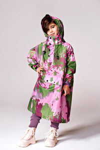 KIDS DIGI SPRING RAIN PONCHO-Raincoat-RAIN KISS-Coriander