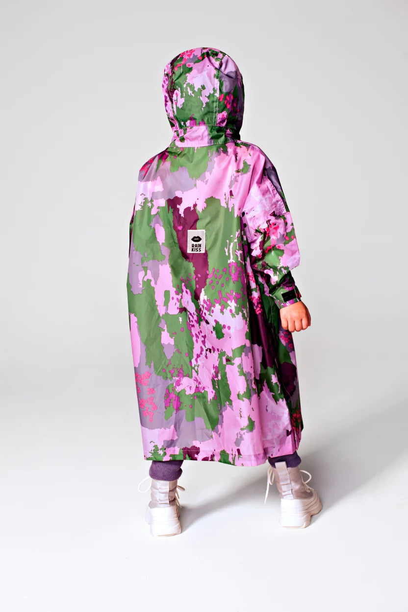 KIDS DIGI SPRING RAIN PONCHO-Raincoat-RAIN KISS-Coriander